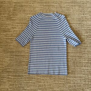 Ann Taylor Short Sleeved Striped Sweater